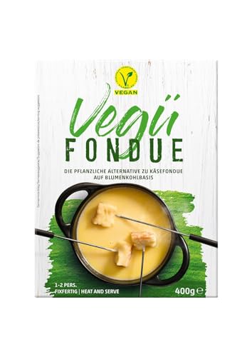 Vegü Fondue-Käse vegan - 10x 400g - Schweizer veganer Fondue-Käse auf Blumenkohlbasis, würzige Gemüsezubereitung, für ein rundum genussvolles Fondue-Erlebnis, zu Raclette-Käse ein Fest von Hymor
