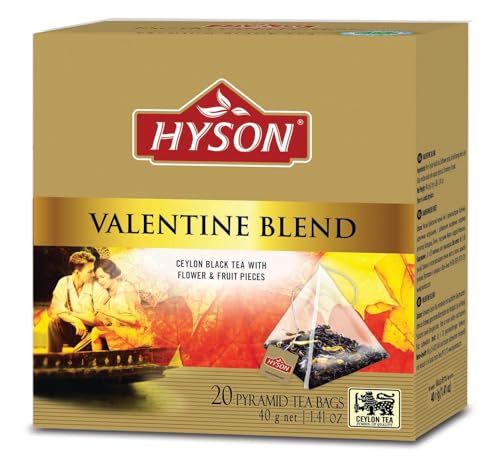 Hyson - aromatisierter Ceylon Tee - 20 Pyramidenbeutel, 40g (Valentine Blend) von Hyson
