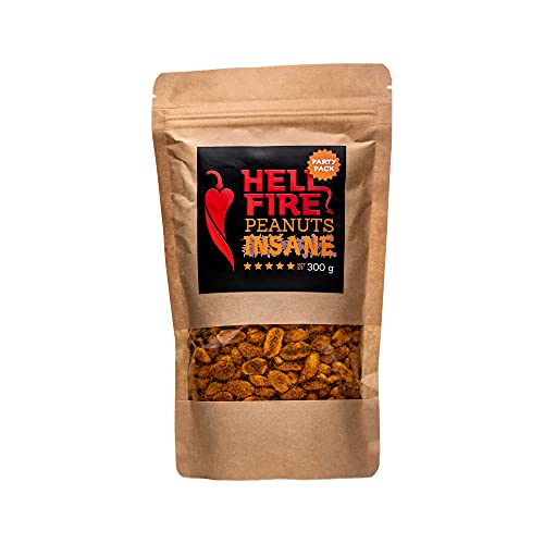 I LOVE SPICY Hellfire Peanuts Insane 300 g Extrem Scharfe,Geröstete Erdnüsse Gewürzt mit Carolina Reaper Chili Pfeffer Schärfe 5/5 von I LOVE SPICY