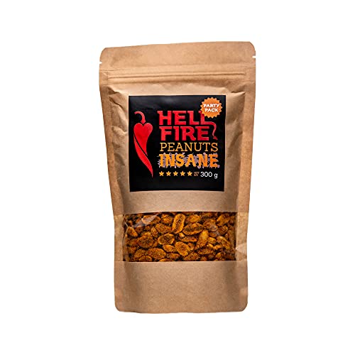 I LOVE SPICY Hellfire Peanuts Insane 300 g Extrem Scharfe, Geröstete Erdnüsse Gewürzt mit Carolina Reaper Chili Pfeffer Schärfe 5/5 von I LOVE SPICY