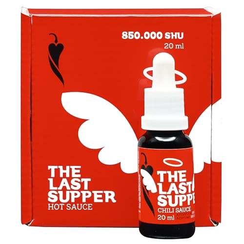 I LOVE SPICY The Last Supper Extrem Scharfe Chilisoße 20 ml, Labor Gemessen: 850.000 SHU (Trinidad Scorpion Moruga Chili Pfeffer) Schärfe 12/5 von I LOVE SPICY