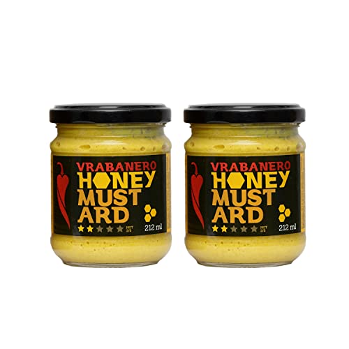 I LOVE SPICY Vrabanero Honey Mustard 2 x 212 ml Honig Senf mit Chili Vielseitige Würzig Süß Senfsauce Ideal zum Grillen Hot Dog Marinaden, All-natürlich Glutenfrei Chili Senf Schärfe 2/5 von I LOVE SPICY