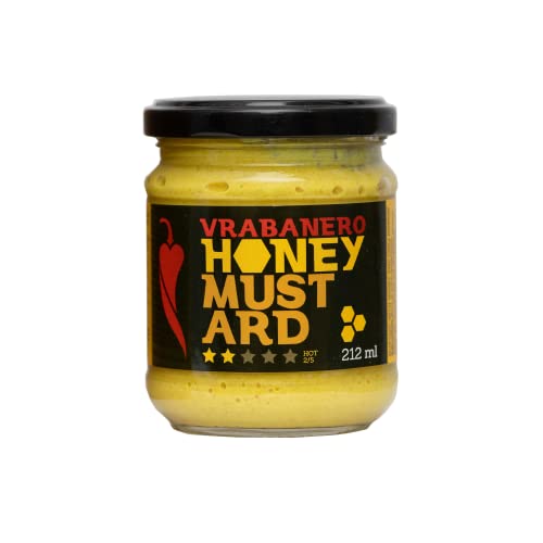 I LOVE SPICY Vrabanero Honey Mustard 212 ml Honig Senf mit Chili Vielseitige Würzig Süß Senfsauce Ideal zum Grillen Hot Dog Marinaden, All-natürlich Glutenfrei Chili Senf Schärfe 2/5 von I LOVE SPICY