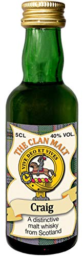 Craig Clan Crest Malt Whisky Miniaturflasche, Hergestellt in Schottland von I LUV LTD
