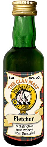 Fletcher Clan Crest Malt Whisky Miniaturflasche, Hergestellt in Schottland von I LUV LTD