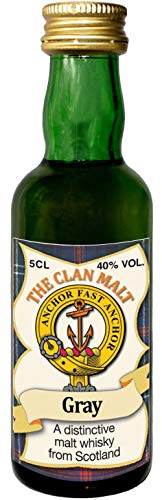 Gray Clan Crest Malt Whisky Miniaturflasche, Hergestellt in Schottland von I LUV LTD