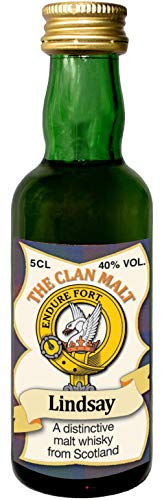 Lindsay Clan Crest Malt Whisky Miniaturflasche, Hergestellt in Schottland von I LUV LTD