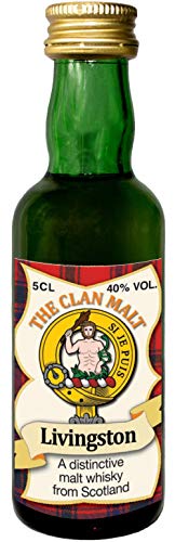 Livingston Clan Crest Malt Whisky Miniaturflasche, Hergestellt in Schottland von I LUV LTD