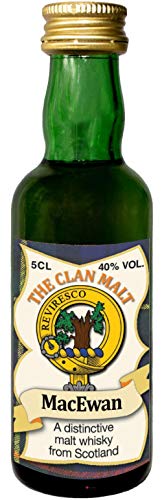 MacEwan Clan Crest Malt Whisky Miniaturflasche, Hergestellt in Schottland von I LUV LTD