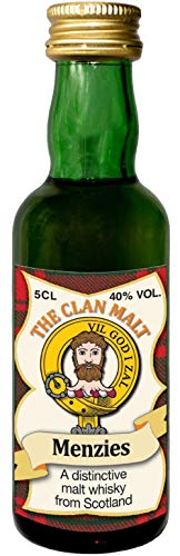 Menzies Clan Crest Malt Whisky Miniaturflasche, Hergestellt in Schottland von I LUV LTD