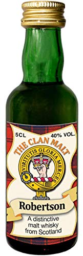 Robertson Clan Crest Malt Whisky Miniaturflasche, Hergestellt in Schottland von I LUV LTD