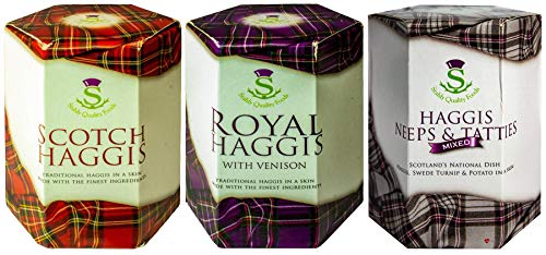 Schottische Haggis Packung mit 3: Traditionelle, Traditionelle mit Wildbret und Traditionelle mit Neeps & Tatties Haggis Mix Schottisches Essen Geschenke Schottlands Nationalgericht Schottische Haggis Packung mit 3: Traditionelle, Traditionelle mit Wildbret und Traditionelle mit Neeps & Tatties Haggis Mix Schottisches Essen Geschenke Schottlands Nationalgericht von I LUV LTD