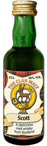 Scott Clan Crest Malt Whisky Miniaturflasche, Hergestellt in Schottland von I LUV LTD