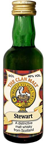 Stewart Clan Crest Malt Whisky Miniaturflasche, Hergestellt in Schottland von I LUV LTD