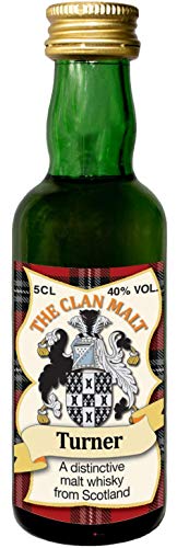 Turner Clan Crest Malt Whisky Miniaturflasche, Hergestellt in Schottland von I LUV LTD