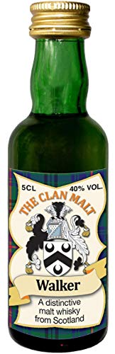 Walker Clan Crest Malt Whisky Miniaturflasche, Hergestellt in Schottland von I LUV LTD