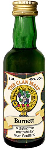 Burnett Clan Crest Malt Whisky Miniaturflasche, Hergestellt in Schottland von I LUV LTD