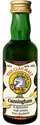 Cunningham Clan Crest Malt Whisky Miniaturflasche, Hergestellt in Schottland von I LUV LTD