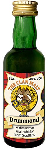 Drummond Clan Crest Malt Whisky Miniaturflasche, Hergestellt in Schottland von I LUV LTD