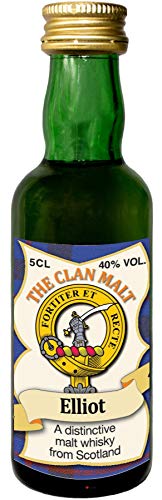 Elliot Clan Crest Malt Whisky Miniaturflasche, Hergestellt in Schottland von I LUV LTD