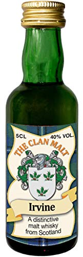 Irvine Clan Crest Malt Whisky Miniaturflasche, Hergestellt in Schottland von I LUV LTD