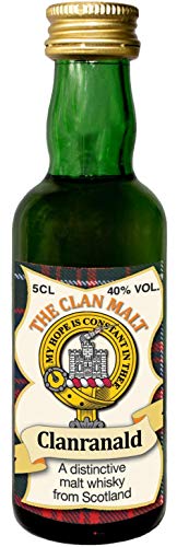 MacDonald of Clanranald Clan Crest Malt Whisky Miniaturflasche, Hergestellt in Schottland von I LUV LTD