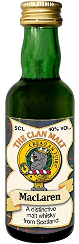 MacLaren Clan Crest Malt Whisky Miniaturflasche, Hergestellt in Schottland von I LUV LTD