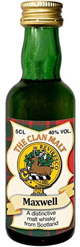 Maxwell Clan Crest Malt Whisky Miniaturflasche, Hergestellt in Schottland von I LUV LTD