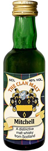 Mitchell Clan Crest Malt Whisky Miniaturflasche, Hergestellt in Schottland von I LUV LTD