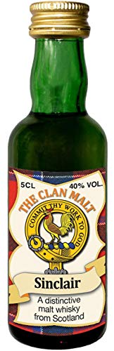 Sinclair Clan Crest Malt Whisky Miniaturflasche, Hergestellt in Schottland von I LUV LTD