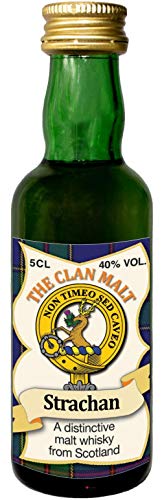 Strachan Clan Crest Malt Whisky Miniaturflasche, Hergestellt in Schottland von I LUV LTD