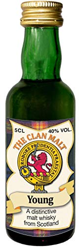 Young Clan Crest Malt Whisky Miniaturflasche, Hergestellt in Schottland von I LUV LTD