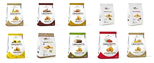 I Macoritti - Verkostungsbox - kurze, knusprige Brotstangen - ein schneller, leichter Snack - 10 sortierte Packungen je 250g - italienisches Erzeugnis von I Macoritti