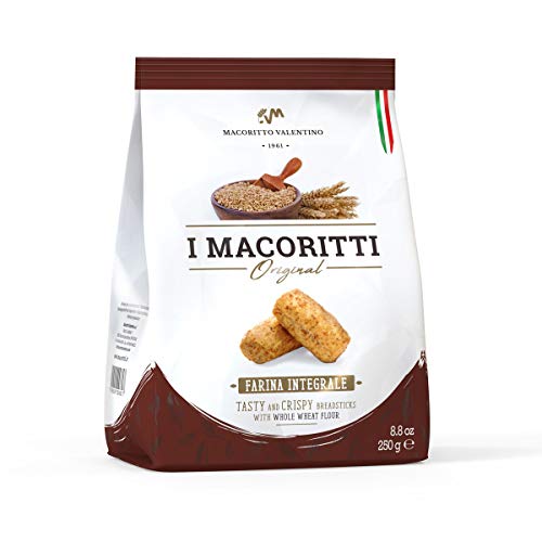Macoritti - Vollkornmehl - Kurze und knusprige Vollkornbrotstangen mit nativem Olivenöl extra - italienisches Erzeugniss von I Macoritti