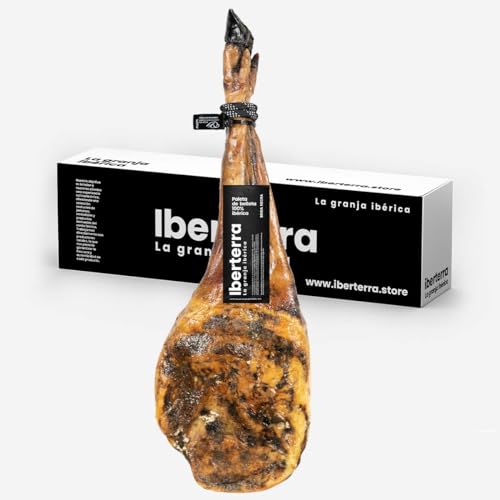 Iberischer Schinken. 100% Iberische Bellota-Schulter. Gesamtgewicht von 4,5 bis 5 kg. Iberische Schulter aus Eichelmast mit 24 Monaten Reifezeit. Ibérico-Schinken aus Eichelmast. Jamon Iberico. von IBERTERRA