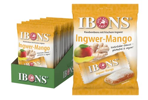 IBONS Kaubonbons 10 x 92 g (Ingwer-Mango) von IBONS