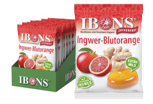 IBONS Lutschbonbons 10 x 75g zuckerfrei (Ingwer-Blutorange) von IBONS