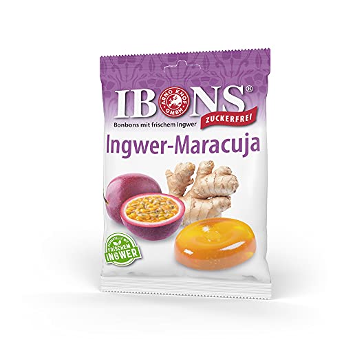 IBONS Lutschbonbons 75g zuckerfrei (Ingwer-Maracuja) von IBONS