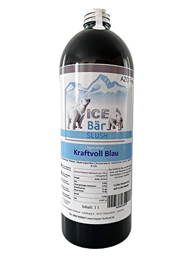 ICE Bär Sirup AZO FREI | 1 Liter Flasche | Konzentrat für Slushy Getränke Maker Eis Slushmaschinen Eismaschinen 1:5 bis 1:20 (Blaubeere) von ICE Bär SLUSH
