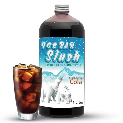 ICE Bär Sirup AZO und Glycerin Frei | 1 Liter Flasche | Konzentrat für Slushy Getränke Maker Eis Slushmaschinen Eismaschinen 1:5 bis 1:20 (Cola) von ICE Bär SLUSH