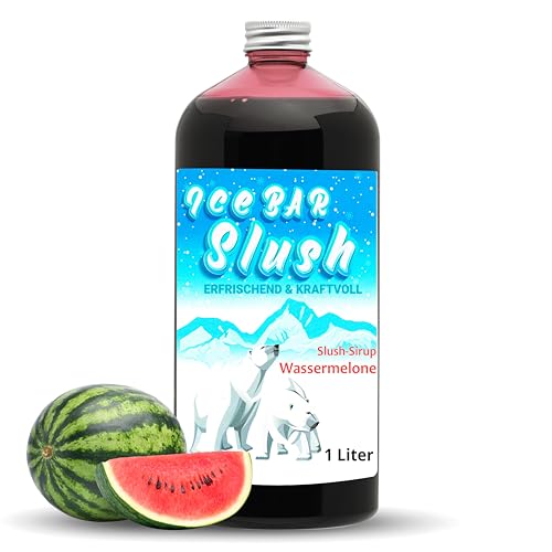 ICE Bär Sirup AZO FREI | 1 Liter Flasche | Konzentrat für Slushy Getränke Maker Eis Slushmaschinen Eismaschinen 1:5 bis 1:20 (Wassermelone) von ICE Bär SLUSH