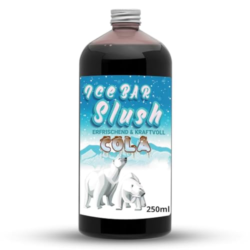 ICE Bär Sirup AZO und Glycerin Frei | 250 ml Flasche | Konzentrat für Slushy Getränke Maker Eis Slushmaschinen Eismaschinen 1:5 bis 1:20 (250 ml, Cola) von ICE Bär SLUSH