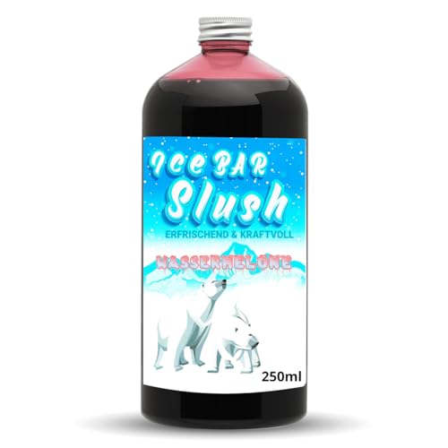 ICE Bär Sirup AZO und Glycerin Frei | 250 ml Flasche | Konzentrat für Slushy Getränke Maker Eis Slushmaschinen Eismaschinen 1:5 bis 1:20 (250 ml, Wassermelone) von ICE Bär SLUSH