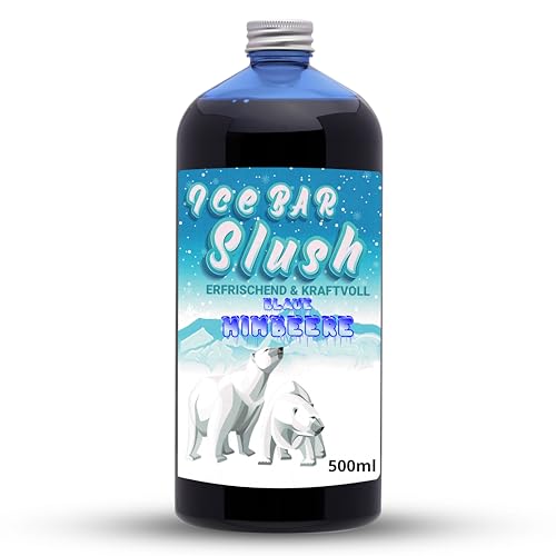 ICE Bär Sirup AZO und Glycerin Frei | 500 ml Flasche | Konzentrat für Slushy Getränke Maker Eis Slushmaschinen Eismaschinen 1:5 bis 1:20 (500 ml, Blaue Himbeere) von ICE Bär SLUSH