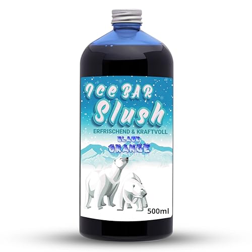 ICE Bär Sirup AZO und Glycerin Frei | 500 ml Flasche | Konzentrat für Slushy Getränke Maker Eis Slushmaschinen Eismaschinen 1:5 bis 1:20 (500 ml, Blaue Orange) von ICE Bär SLUSH