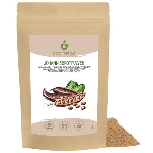 Carobpulver 250g, Johannisbrotschoten getrocknet und gemahlen, natürlicher Süßstoff für Gebäck, Desserts, Carob Schokolade, Johannisbrotmehl, Johannisbrotpulver Dunkel Carobpulver 250g, Johannisbrotschoten getrocknet und gemahlen, natürlicher Süßstoff für Gebäck, Desserts, Carob Schokolade, Johannisbrotmehl, Johannisbrotpulver Dunkel von IDDA Herbal