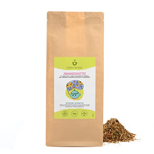 Johanniskraut Tee (500g), Johanniskrauttee schonend getrocknet, geschnitten, 100% rein und naturbelassen von IDDA Herbal