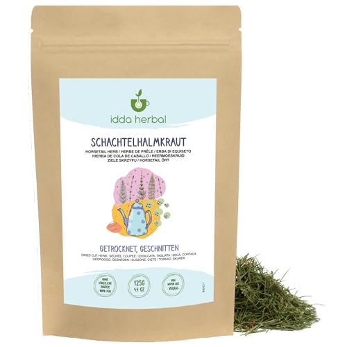 Schachtelhalmtee (125g), Loser Tee, Schachtelhalmkraut getrocknet, 100% Natürlich und rein zur Zubereitung von Schachtelhalm Tee und Kräutertee von IDDA Herbal