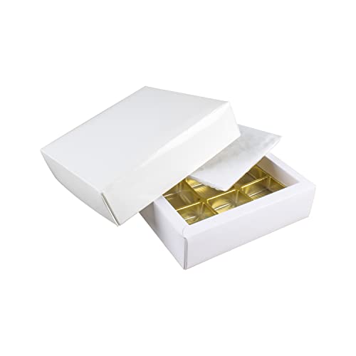 IDEE & WERK Pralinenbox - Weiß, Formell Elegant, 122 x 122 x 30 mm, für 9 Pralinen, DIY Pralinen, Lebensmittelechter Kunststoff-Blister in Gold IDEE & WERK Pralinenbox - Weiß, Formell Elegant, 122 x 122 x 30 mm, für 9 Pralinen, DIY Pralinen, Lebensmittelechter Kunststoff-Blister in Gold von IDEE & WERK