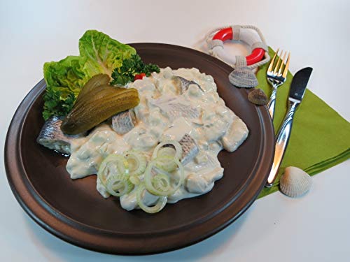 Klaassen Friesischer-Sahnetopf, Bismarckhering in Stücken, Sahnesauce, Äpfel, Zwiebel, GewürzGurke, mild-säuerlich, 500g Klaassen Friesischer-Sahnetopf, Bismarckhering in Stücken, Sahnesauce, Äpfel, Zwiebel, GewürzGurke, mild-säuerlich, 500g von IHR FACHGESCHÄFT KLAASSEN